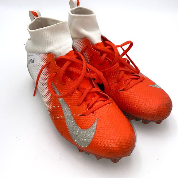 Nike Vapor Untouchable Pro 3 Mens 10 White/Orange Football Cleats 917165-106 main image 7